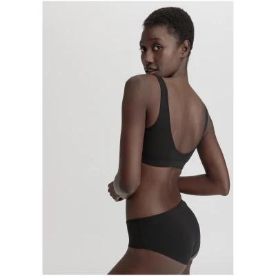 hessnatur Damen Bustier mit Softbund COTTON FEEL aus Bio-Baumwolle - schwarz - Größe 34