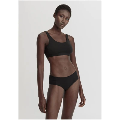 hessnatur Damen Bustier mit Softbund COTTON FEEL aus Bio-Baumwolle - schwarz - Größe 34