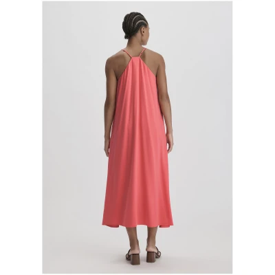 hessnatur Damen Camisole Kleid Midi Regular aus LENZING™ ECOVERO™ Viskose - rot - Größe 34