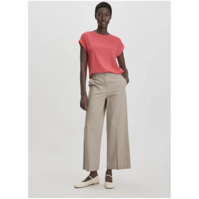 hessnatur Damen Hose Culotte Regular aus Bio-Baumwolle - beige - Größe 34