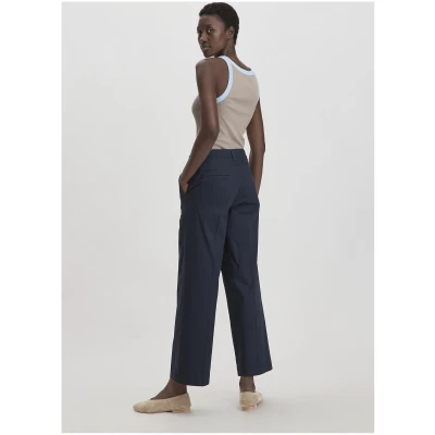 hessnatur Damen Hose Culotte Regular aus Bio-Baumwolle - blau - Größe 34