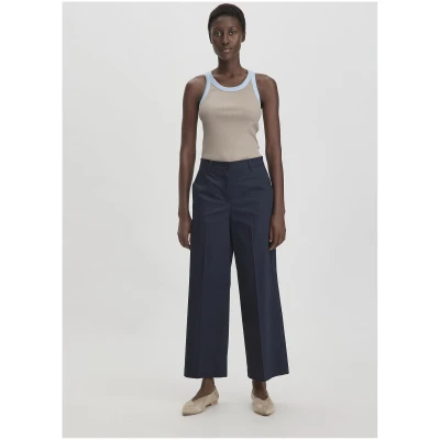 hessnatur Damen Hose Culotte Regular aus Bio-Baumwolle - blau - Größe 34