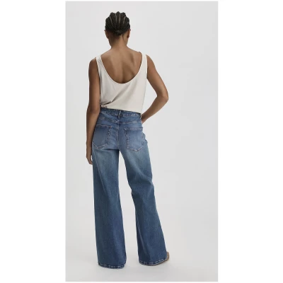 hessnatur Damen Jeans ALVA High Rise Wide Leg aus Bio-Denim - blau - Größe 26/32
