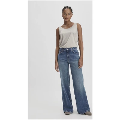 hessnatur Damen Jeans ALVA High Rise Wide Leg aus Bio-Denim - blau - Größe 26/32