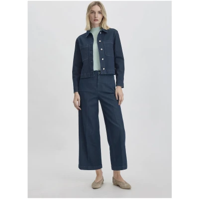 hessnatur Damen Jeans Culotte BETTER RECYCLING aus 100% hochwertiger Bio-Baumwolle - blau - Größe 34