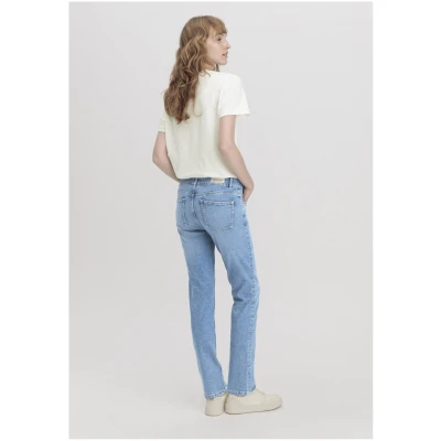hessnatur Damen Jeans LEA Mid Rise Slim aus Bio-Denim - blau - Größe 25/30