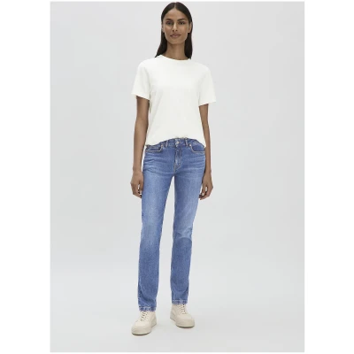 hessnatur Damen Jeans LEA Mid Rise Slim aus Bio-Denim - blau - Größe 25/32
