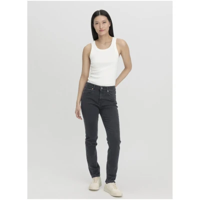 hessnatur Damen Jeans LINN High Rise Slim aus Bio-Denim - schwarz - Größe 25/30