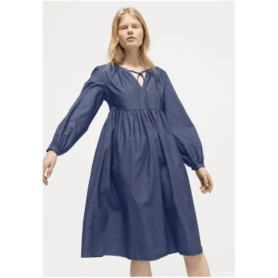 hessnatur Damen Jeanskleid aus Bio-Baumwolle - blau - Größe 36