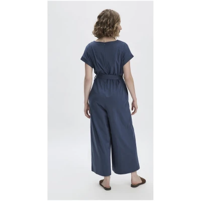 hessnatur Damen Jersey Jumpsuit Oversize aus Bio-Baumwolle - blau - Größe 34