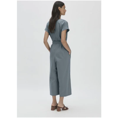 hessnatur Damen Jersey Jumpsuit Oversize aus Bio-Baumwolle - grün - Größe 34