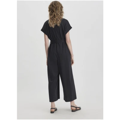 hessnatur Damen Jersey Jumpsuit Oversize aus Bio-Baumwolle - schwarz - Größe 34