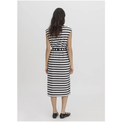 hessnatur Damen Jersey Kleid Midi Regular aus Bio-Baumwolle - blau - Größe 34