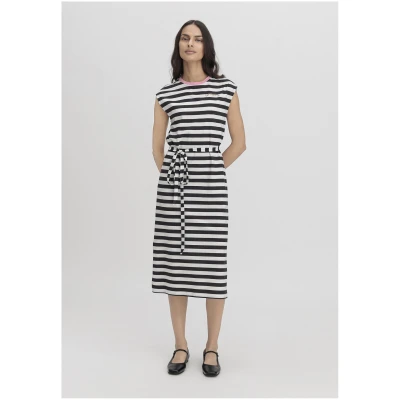 hessnatur Damen Jersey Kleid Midi Regular aus Bio-Baumwolle - blau - Größe 34
