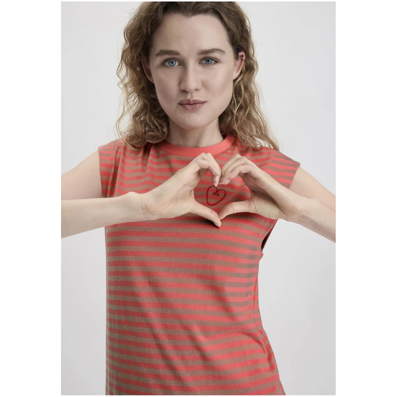hessnatur Damen Jersey Kleid Midi Regular aus Bio-Baumwolle - rot - Größe 34