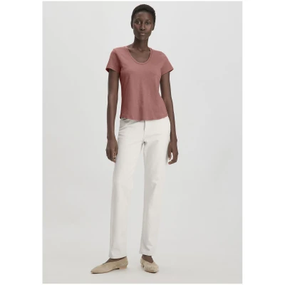 hessnatur Damen Jersey Slub T-Shirt Regular aus Bio-Baumwolle - braun - Größe 34