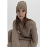 hessnatur Damen Mütze aus Bio-Merinowolle mit Bio-Baumwolle - braun - Größe One Size