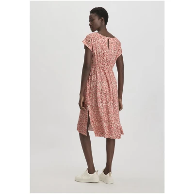 hessnatur Damen Print Kleid Knielang Relaxed aus LENZING™ ECOVERO™ Viskose - braun - Größe 34