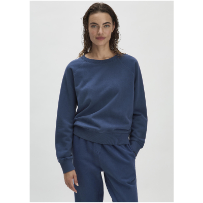 hessnatur Damen Sweatshirt Oversize aus Bio-Baumwolle - blau - Größe L