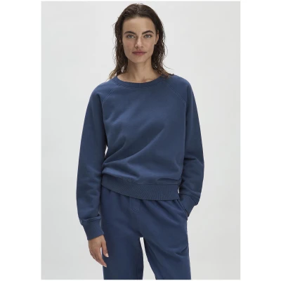 hessnatur Damen Sweatshirt Oversize aus Bio-Baumwolle - blau - Größe L