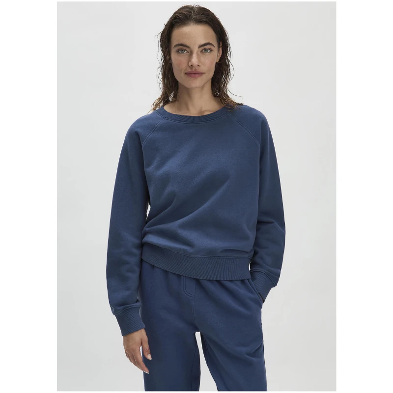 hessnatur Damen Sweatshirt Oversize aus Bio-Baumwolle - blau - Größe L