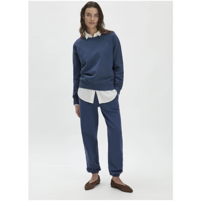 hessnatur Damen Sweatshirt Oversize aus Bio-Baumwolle - blau - Größe L