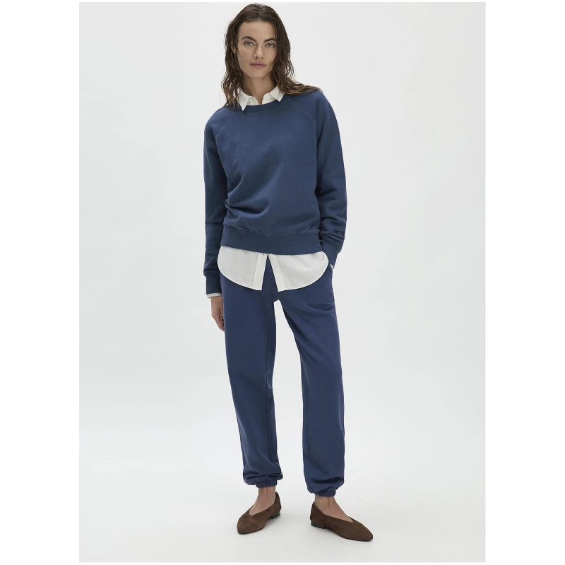 hessnatur Damen Sweatshirt Oversize aus Bio-Baumwolle - blau - Größe L