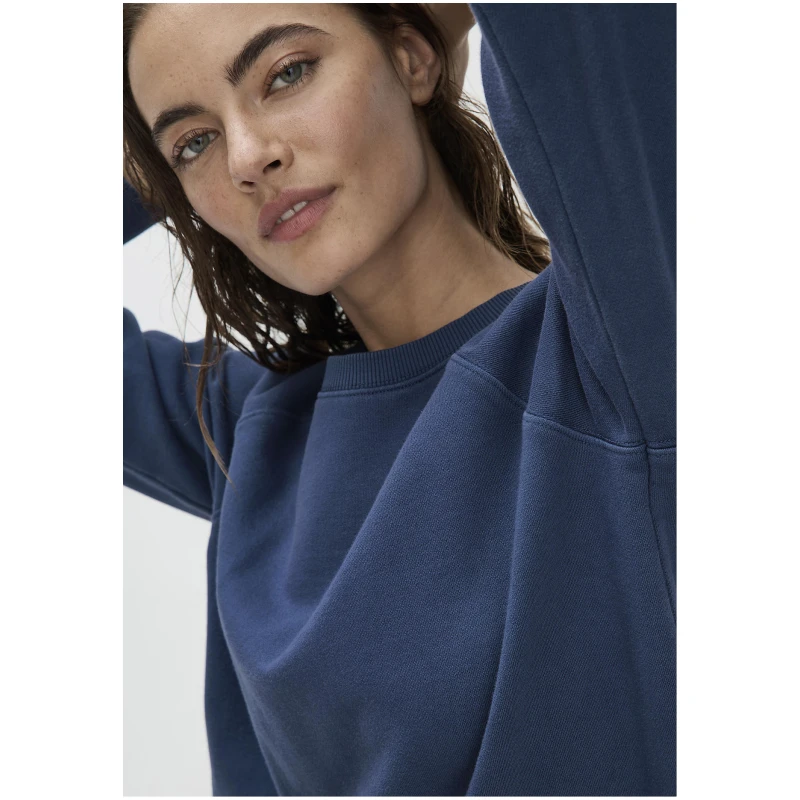 hessnatur Damen Sweatshirt Oversize aus Bio-Baumwolle - blau - Größe L