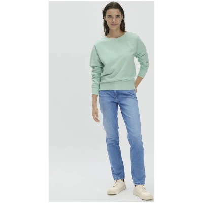 hessnatur Damen Sweatshirt Oversize aus Bio-Baumwolle - grün - Größe L