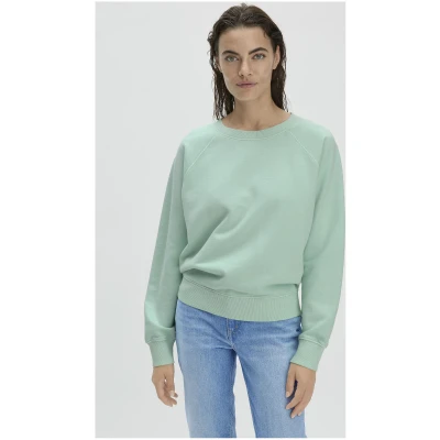 hessnatur Damen Sweatshirt Oversize aus Bio-Baumwolle - grün - Größe L