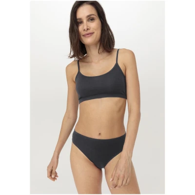 hessnatur Damen Taillenslip High Waist 2er-Set PURE NATURE aus Bio-Baumwolle - schwarz - Größe 34