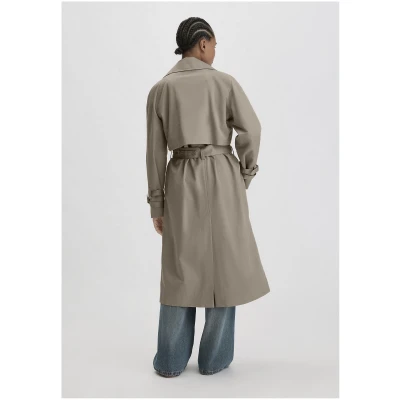 hessnatur Damen Trenchcoat Relaxed NATURE SHELL aus Bio-Baumwolle - beige - Größe 34