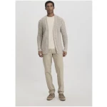 hessnatur Herren Ajour Strickjacke Regular aus Bio-Baumwolle - beige - Größe 46