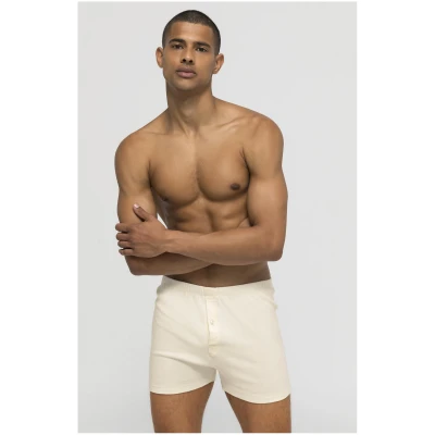 hessnatur Herren Boxershorts Regular Cut PURE NATURE aus Bio-Baumwolle - natur - Größe 4 = S