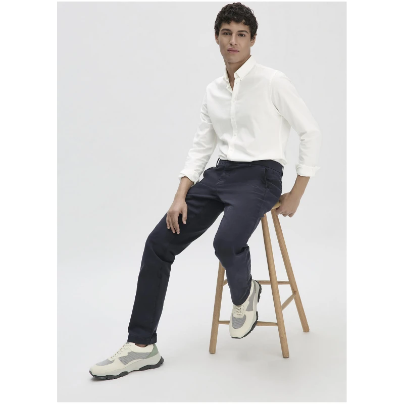 hessnatur Herren Chino LENN Regular aus Bio-Baumwolle - blau - Größe 30/32