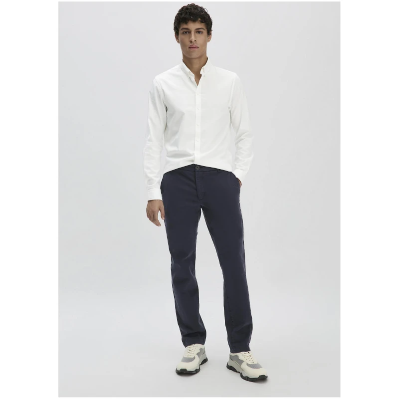 hessnatur Herren Chino LENN Regular aus Bio-Baumwolle - blau - Größe 30/32