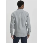 hessnatur Herren Hemd Regular aus Leinen - grau - Größe L (41/42)