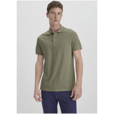 hessnatur Herren Piqué Polo Regular aus Bio-Baumwolle - grün - Größe 46