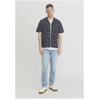 hessnatur Herren Resort-Hemd Relaxed aus Bio-Baumwolle - blau - Größe XS (37/38)
