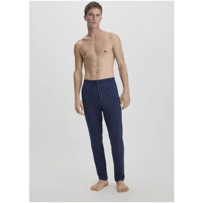 hessnatur Herren Schlafhose Relaxed PURE NATURE aus Bio-Baumwolle - blau - Größe 46
