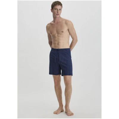 hessnatur Herren Schlafshorts Relaxed PURE NATURE aus Bio-Baumwolle - blau - Größe 46