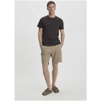 hessnatur Herren T-Shirt Regular aus Bio-Baumwolle und Leinen - braun - Größe 46