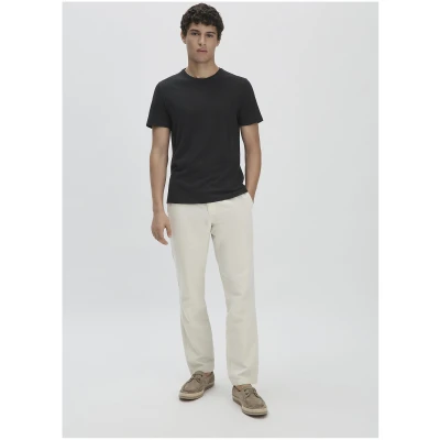 hessnatur Herren T-Shirt Regular aus Bio-Baumwolle und Leinen - schwarz - Größe 46