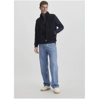 hessnatur Herren Troyer Regular aus Bio-Baumwolle - blau - Größe 46