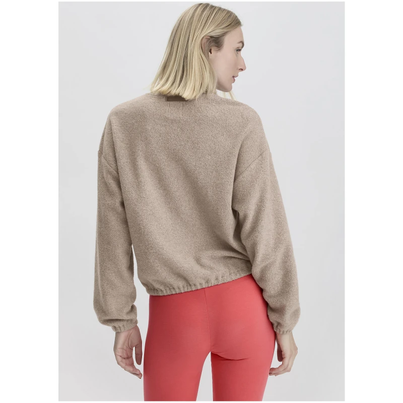 hessnatur Loungewear Fleece Sweatshirt Relaxed ACTIVE LIGHT aus Bio-Baumwolle - beige - Größe L