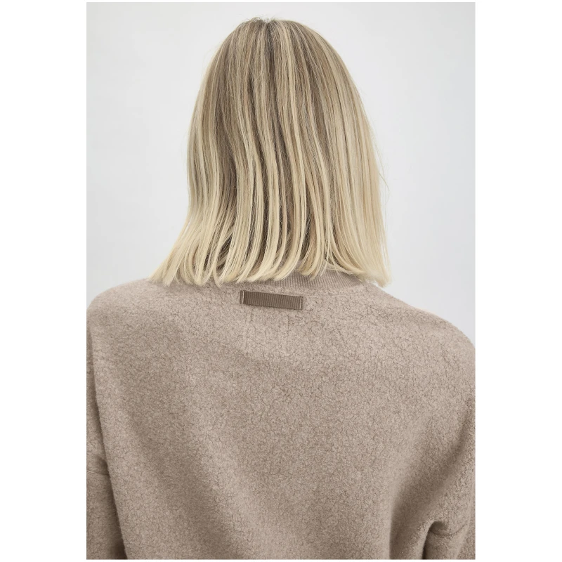hessnatur Loungewear Fleece Sweatshirt Relaxed ACTIVE LIGHT aus Bio-Baumwolle - beige - Größe L