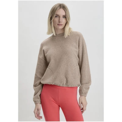 hessnatur Loungewear Fleece Sweatshirt Relaxed ACTIVE LIGHT aus Bio-Baumwolle - beige - Größe L