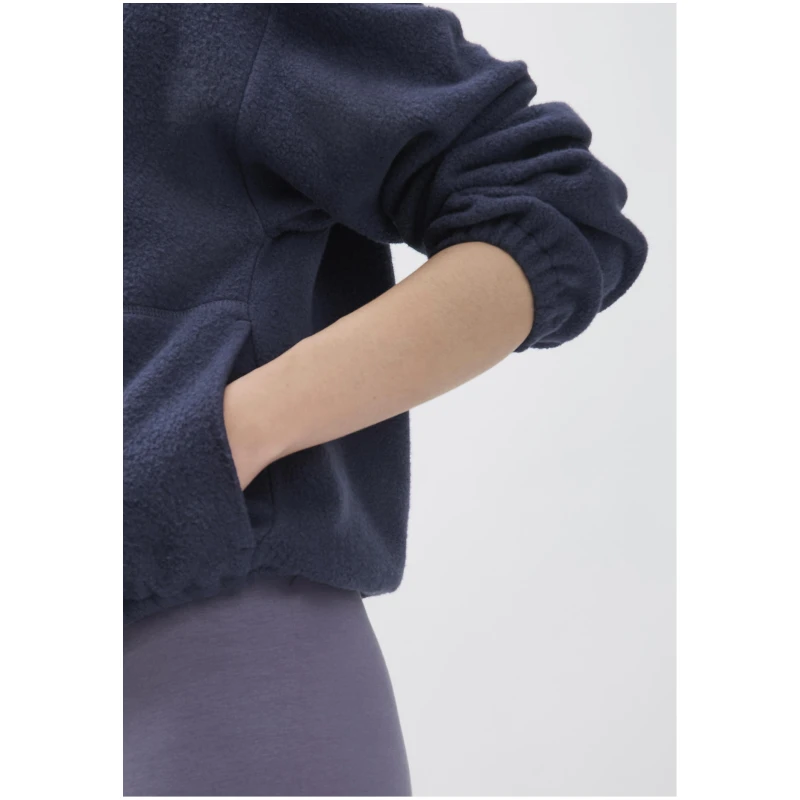 hessnatur Loungewear Fleece Sweatshirt Relaxed ACTIVE LIGHT aus Bio-Baumwolle - blau - Größe L