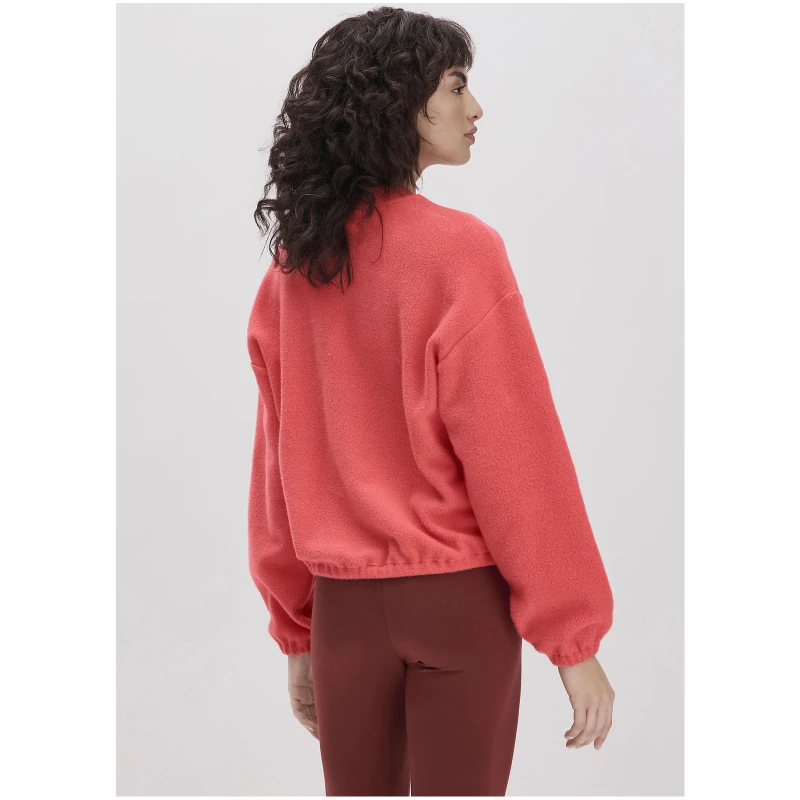 hessnatur Loungewear Fleece Sweatshirt Relaxed ACTIVE LIGHT aus Bio-Baumwolle - rot - Größe L