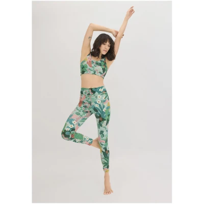hessnatur Loungewear NAITO x HESSNATUR Print Bustier ACTIVE LIGHT aus Bio-Baumwolle - grün - Größe 34